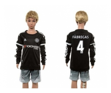 Chelsea #4 Fabregas SEC Away Long Sleeves Kid Soccer Club Jersey