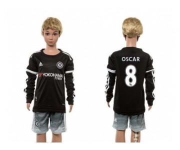 Chelsea #8 Oscar SEC Away Long Sleeves Kid Soccer Club Jersey