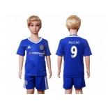 Chelsea #9 Falcao Blue Home Kid Soccer Club Jersey