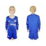 Chelsea Blank Home Long Sleeves Kid Soccer Club Jersey