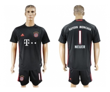 Bayern Munchen #1 Neuer Black Goalkeeper Soccer Club Jersey