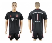 Bayern Munchen #1 Neuer Black Goalkeeper Soccer Club Jerseys