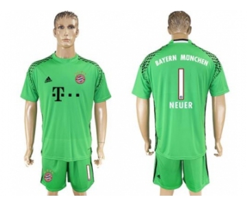 Bayern Munchen #1 Neuer Green Goalkeeper Soccer Club Jersey