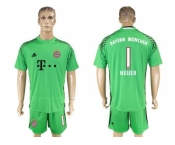 Bayern Munchen #1 Neuer Green Goalkeeper Soccer Club Jerseys