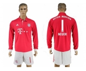 Bayern Munchen #1 Neuer Home Long Sleeves Soccer Club Jersey