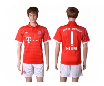 Bayern Munchen #1 Neuer Home Soccer Club Jerseys