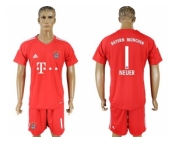 Bayern Munchen #1 Neuer Red Goalkeeper Soccer Club Jersey