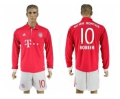 Bayern Munchen #10 Robben Home Long Sleeves Soccer Club Jersey