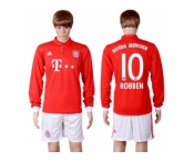 Bayern Munchen #10 Robben Home Long Sleeves Soccer Club Jerseys