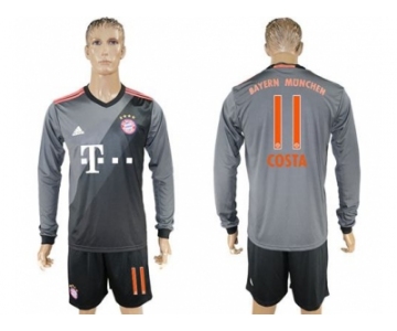 Bayern Munchen #11 Costa Away Long Sleeves Soccer Club Jersey