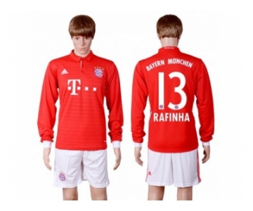 Bayern Munchen #13 Rafinha Home Long Sleeves Soccer Club Jerseys