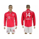 Bayern Munchen #14 Alonso Home Long Sleeves Soccer Club Jersey