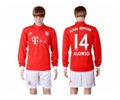 Bayern Munchen #14 Alonso Home Long Sleeves Soccer Club Jerseys