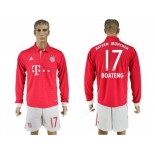 Bayern Munchen #17 Boateng Home Long Sleeves Soccer Club Jersey