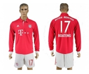 Bayern Munchen #17 Boateng Home Long Sleeves Soccer Club Jersey