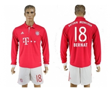 Bayern Munchen #18 Bernat Home Long Sleeves Soccer Club Jersey