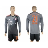 Bayern Munchen #21 Lahm Away Long Sleeves Soccer Club Jersey