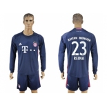 Bayern Munchen #23 Reina Dark Blue Goalkeeper Long Sleeves Soccer Club Jersey