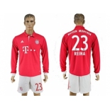 Bayern Munchen #23 Reina Home Long Sleeves Soccer Club Jersey