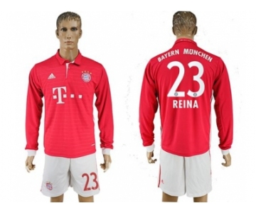 Bayern Munchen #23 Reina Home Long Sleeves Soccer Club Jersey