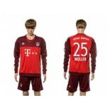 Bayern Munchen #25 Muller Goalkeeper Long Sleeves Soccer Club Jersey