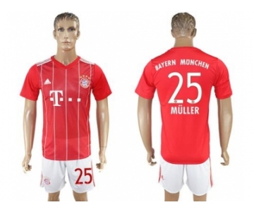 Bayern Munchen #25 Muller Home Soccer Club Jerse