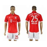 Bayern Munchen #25 Muller Home Soccer Club Jerseys