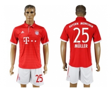 Bayern Munchen #25 Muller Home Soccer Club Jerseys