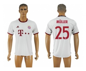 Bayern Munchen #25 Muller White Soccer Club Jersey