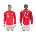 Bayern Munchen #27 Alaba Home Long Sleeves Soccer Club Jersey