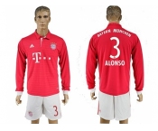 Bayern Munchen #3 Alonso Home Long Sleeves Soccer Club Jersey