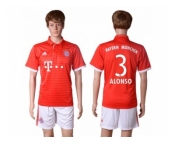 Bayern Munchen #3 Alonso Home Soccer Club Jersey