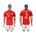 Bayern Munchen #3 Alonso Home Soccer Club Jerseys