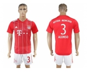 Bayern Munchen #3 Alonso Home Soccer Club Jerseyss