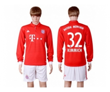 Bayern Munchen #32 Kimmich Home Long Sleeves Soccer Club Jersey