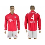 Bayern Munchen #4 Dante Home Long Sleeves Soccer Club Jersey