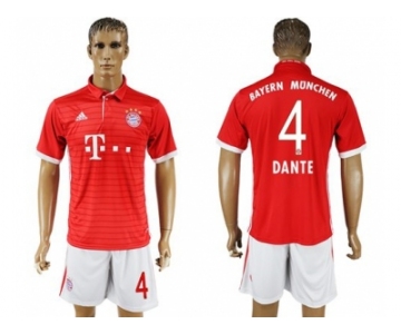 Bayern Munchen #4 Dante Home Soccer Club Jerseys