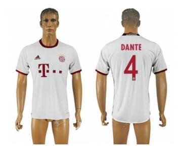 Bayern Munchen #4 Dante White Soccer Club Jersey