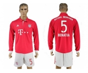 Bayern Munchen #5 Benatia Home Long Sleeves Soccer Club Jersey