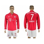 Bayern Munchen #7 Ribery Home Long Sleeves Soccer Club Jersey