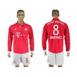 Bayern Munchen #8 Martinez Home Long Sleeves Soccer Club Jersey