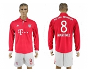 Bayern Munchen #8 Martinez Home Long Sleeves Soccer Club Jersey