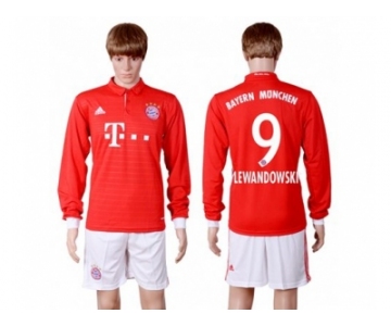 Bayern Munchen #9 Lewandowski Home Long Sleeves Soccer Club Jerseys