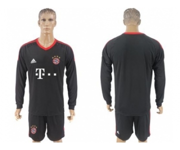 Bayern Munchen Blank Black Goalkeeper Long Sleeves Soccer Club Jersey