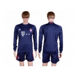 Bayern Munchen Blank Dark Blue Goalkeeper Long Sleeves Soccer Club Jerseys