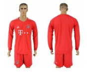 Bayern Munchen Blank Red Goalkeeper Long Sleeves Soccer Club Jersey