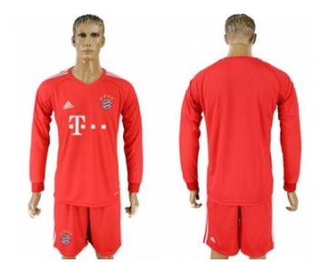 Bayern Munchen Blank Red Goalkeeper Long Sleeves Soccer Club Jersey