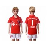 Bayern Munchen #1 Neuer Home Kid Soccer Club Jersey