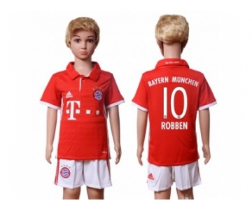 Bayern Munchen #10 Robben Home Kid Soccer Club Jerseys