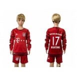 Bayern Munchen #17 Boateng Home Long Sleeves Kid Soccer Club Jersey